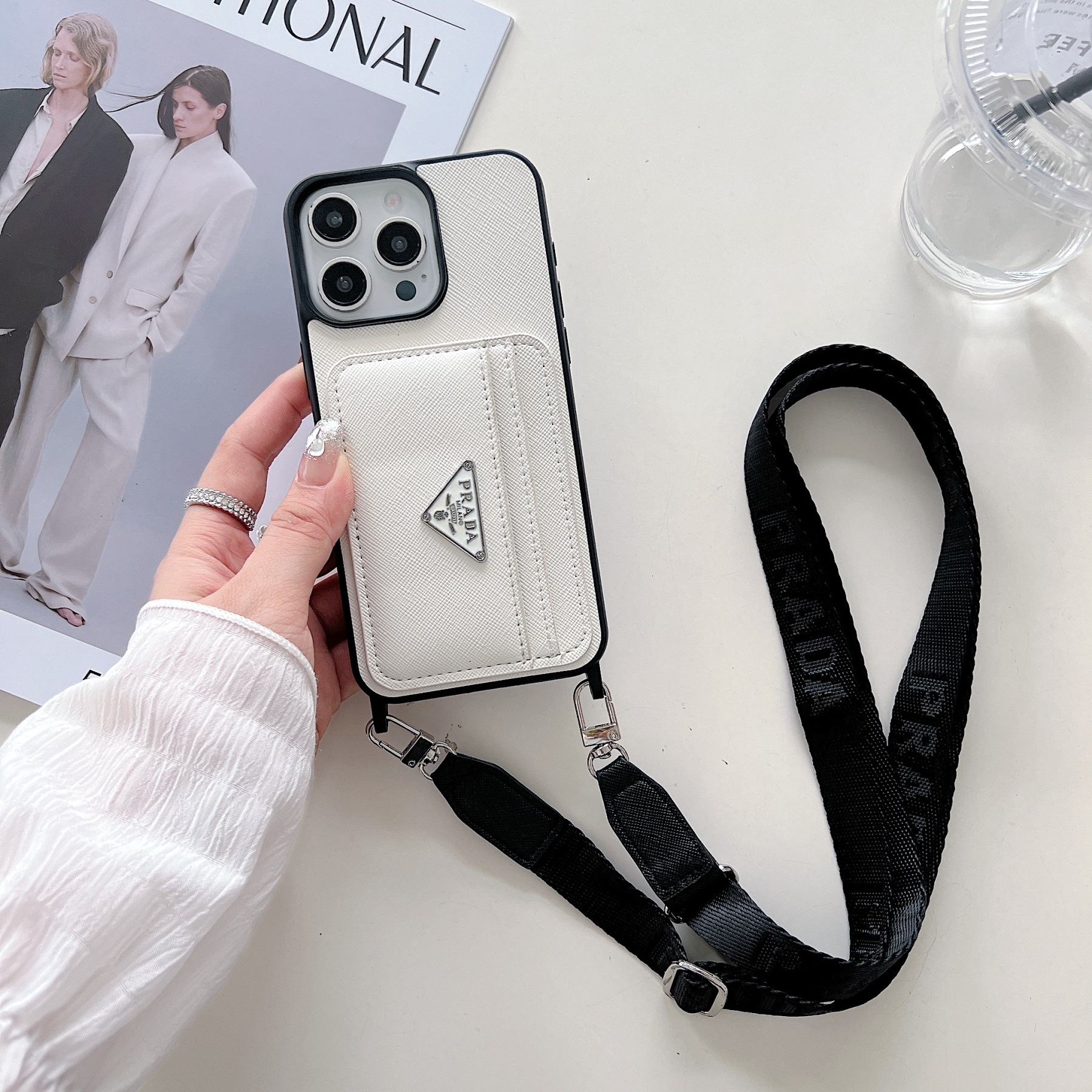PR Case With Card Holder For iPhone White-XFK241537-GTOCASE