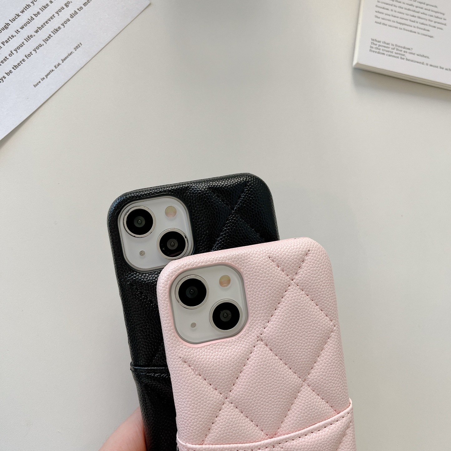 Leather Phone Case With Card Holder For iPhone- AMJ240706-GTOCASE