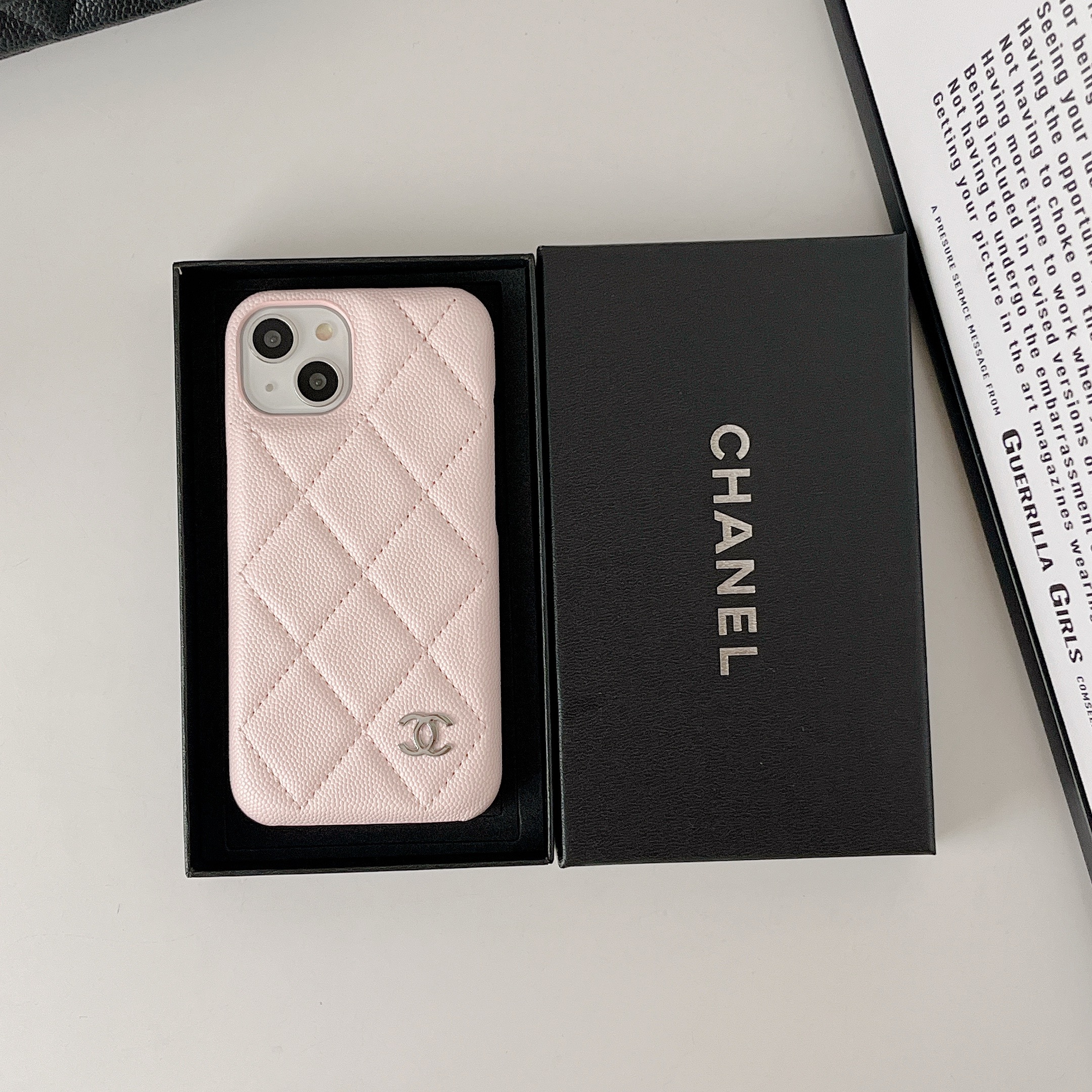 Classic Leather CC iPhone Case Pink -LZJK251023
