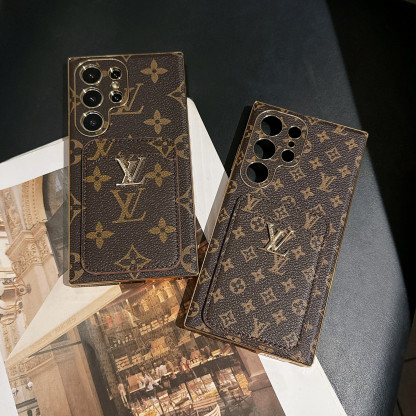 Leather Monogram Samsung Galaxy S Series Case With Card Holder Big Printing -CKK251506-GTOCASE