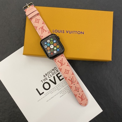 Luxury Monogram Apple Watch Band Leather Pink-SW24422-GTOCASE