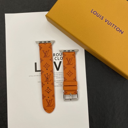 Luxury Monogram Apple Watch Band Leather Orange-SW24422-GTOCASE