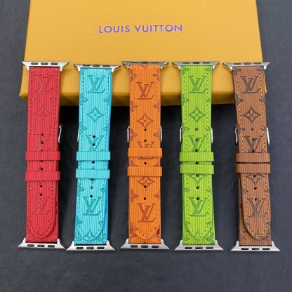 Luxury Monogram Apple Watch Band Leather Orange-SW24422-GTOCASE
