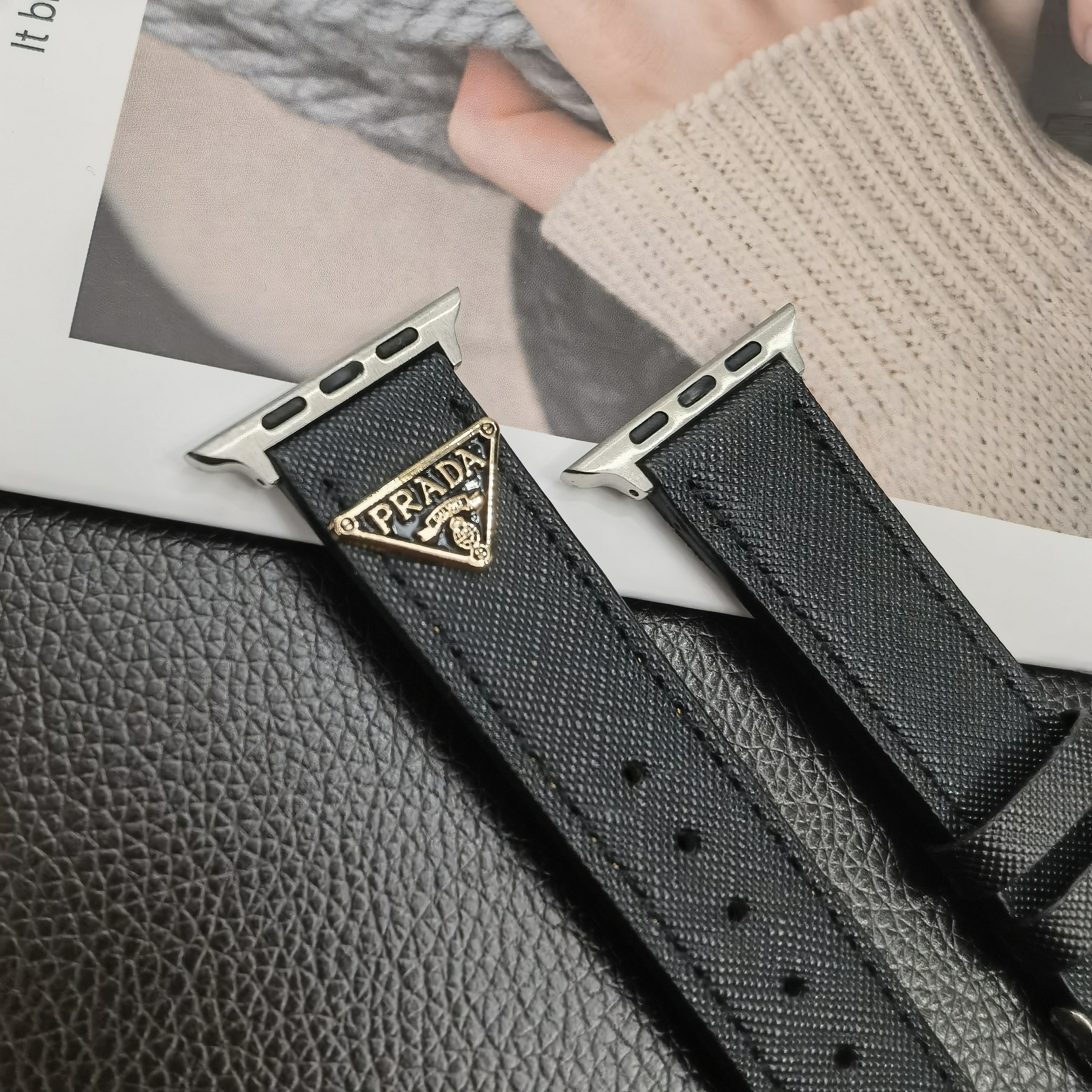 Luxury PR Apple Watch Leather Black-SZW241759-GTOCASE