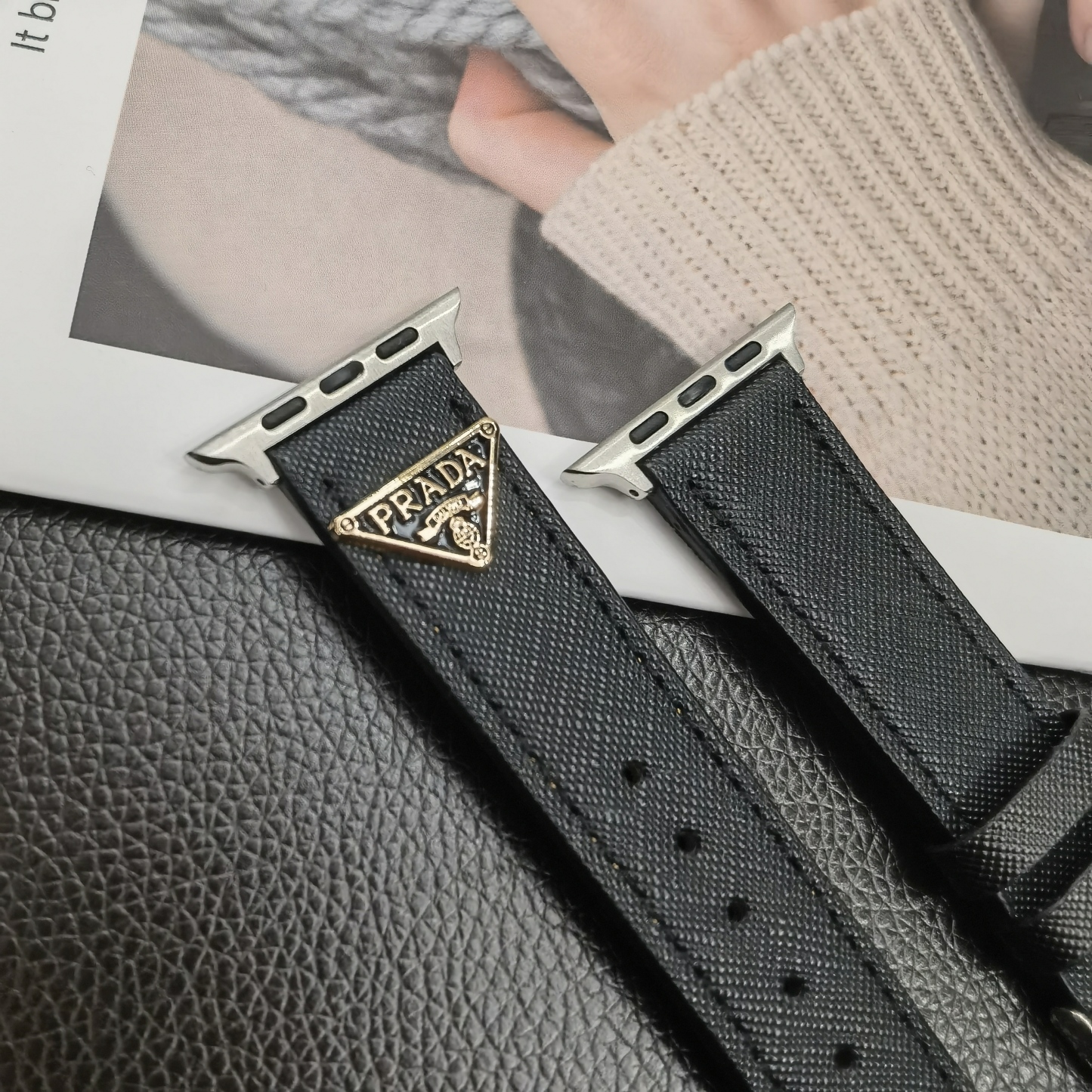 Luxury PR Apple Watch Leather Black-SZW241759-GTOCASE