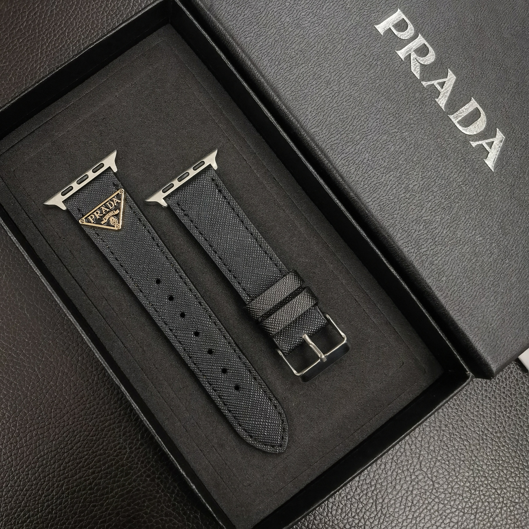 Luxury PR Apple Watch Leather Black-SZW241759-GTOCASE