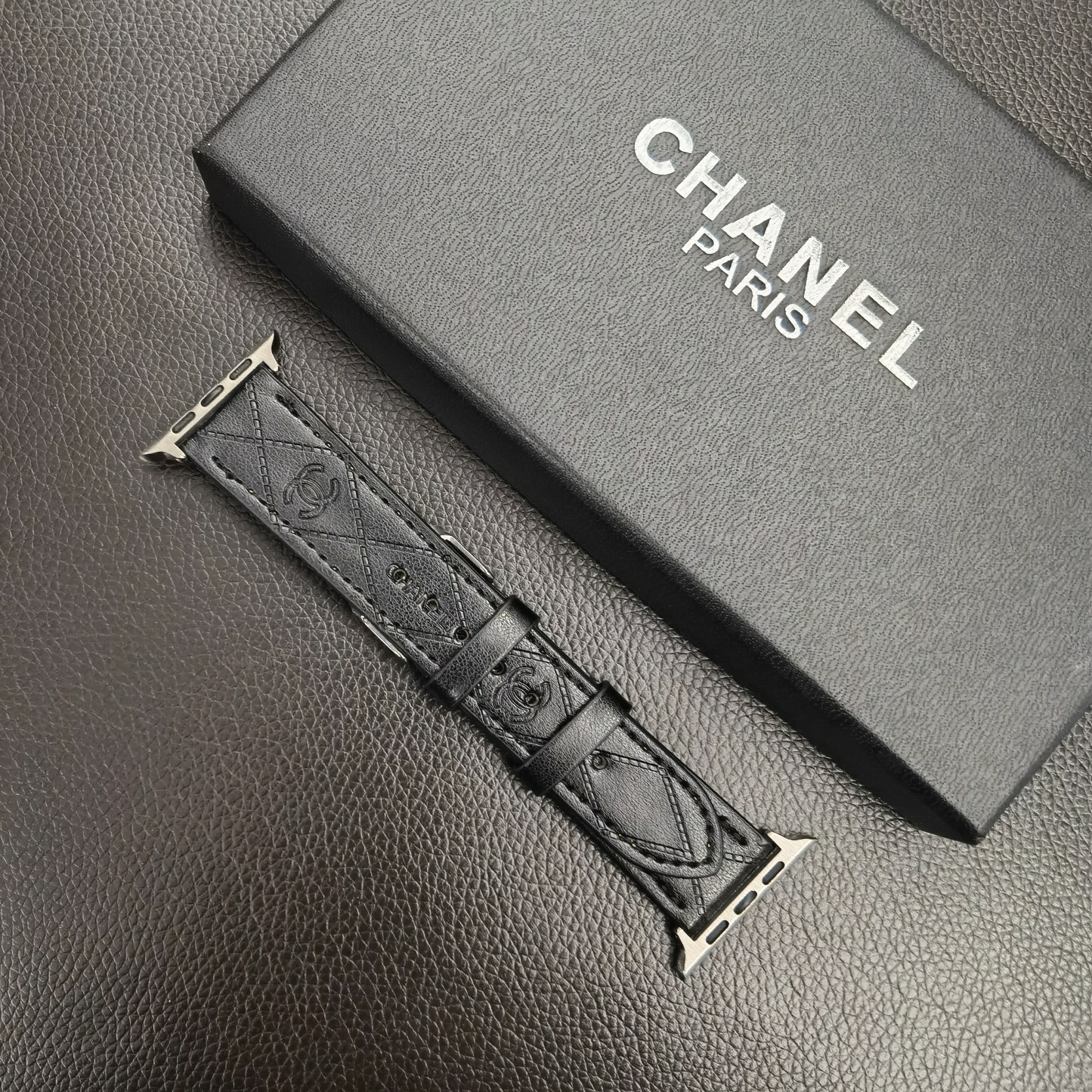 Leather CC Apple Watch Band Black-MLG24422-GTOCASE