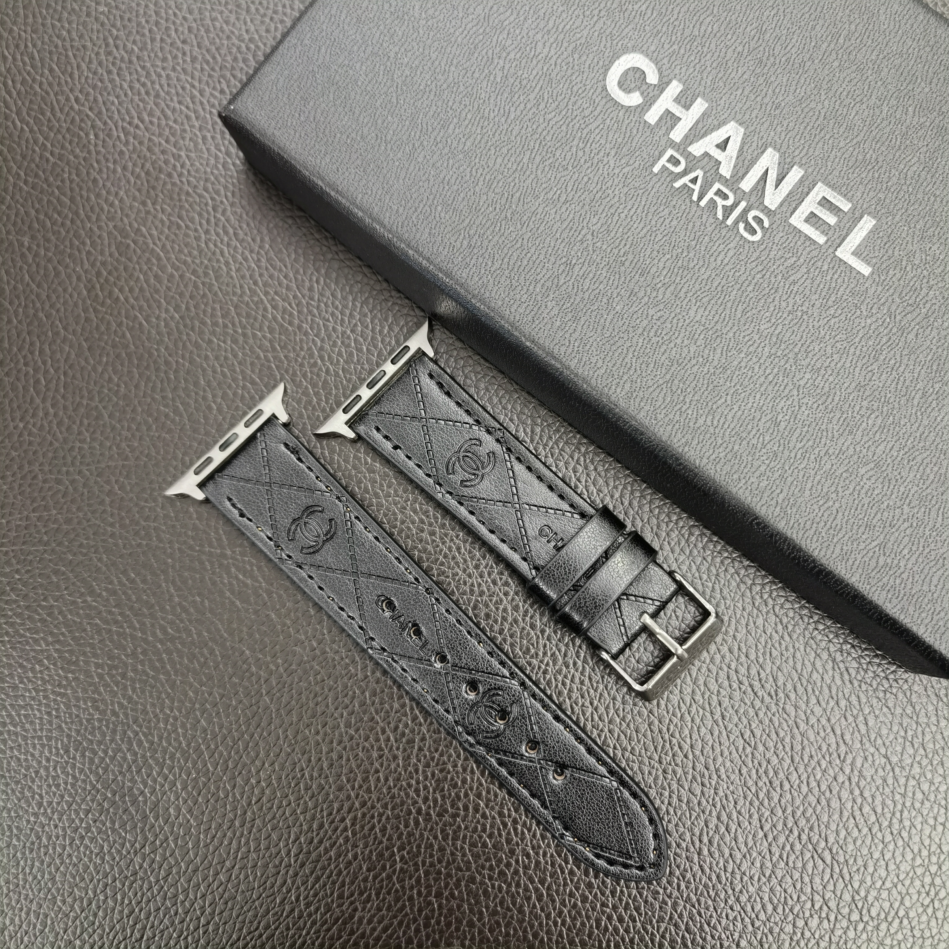 Leather CC Apple Watch Band Black-MLG24422-GTOCASE