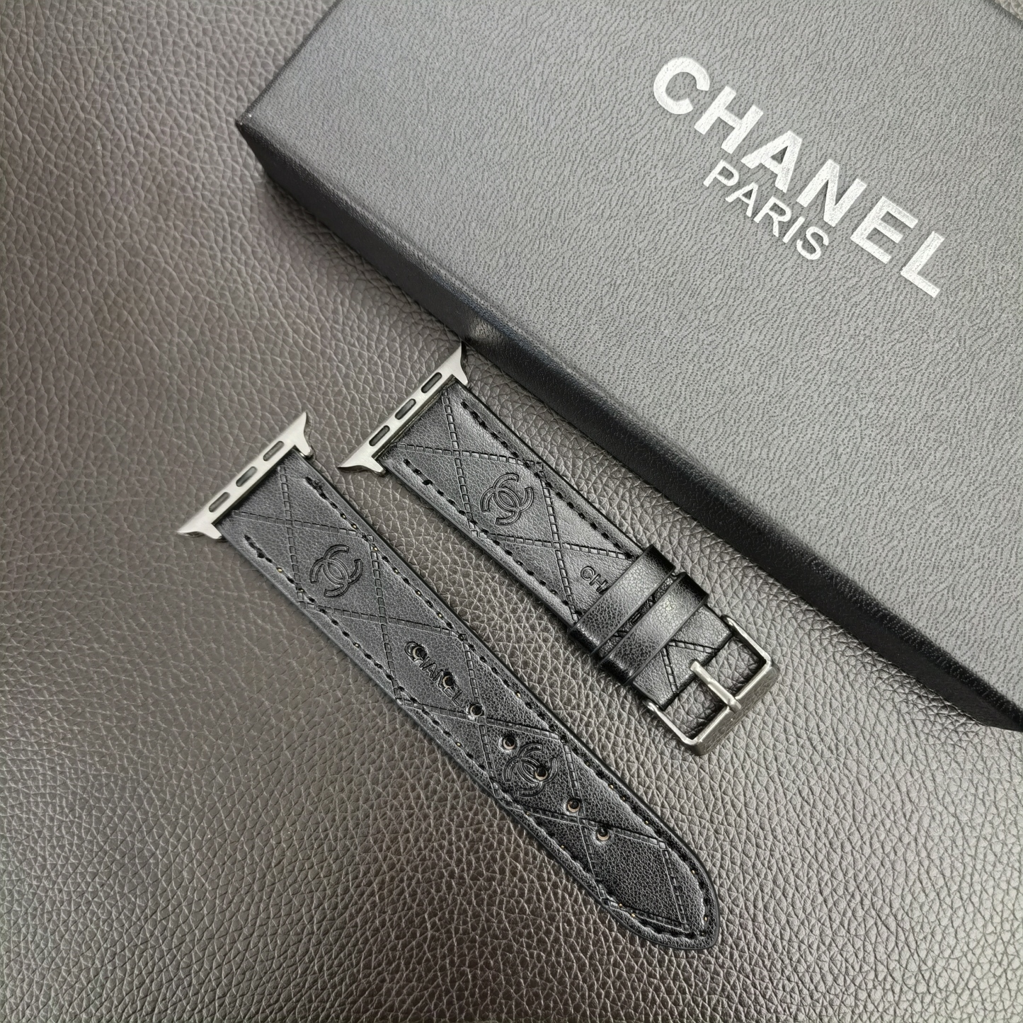 Leather CC Apple Watch Band Black-MLG24422-GTOCASE