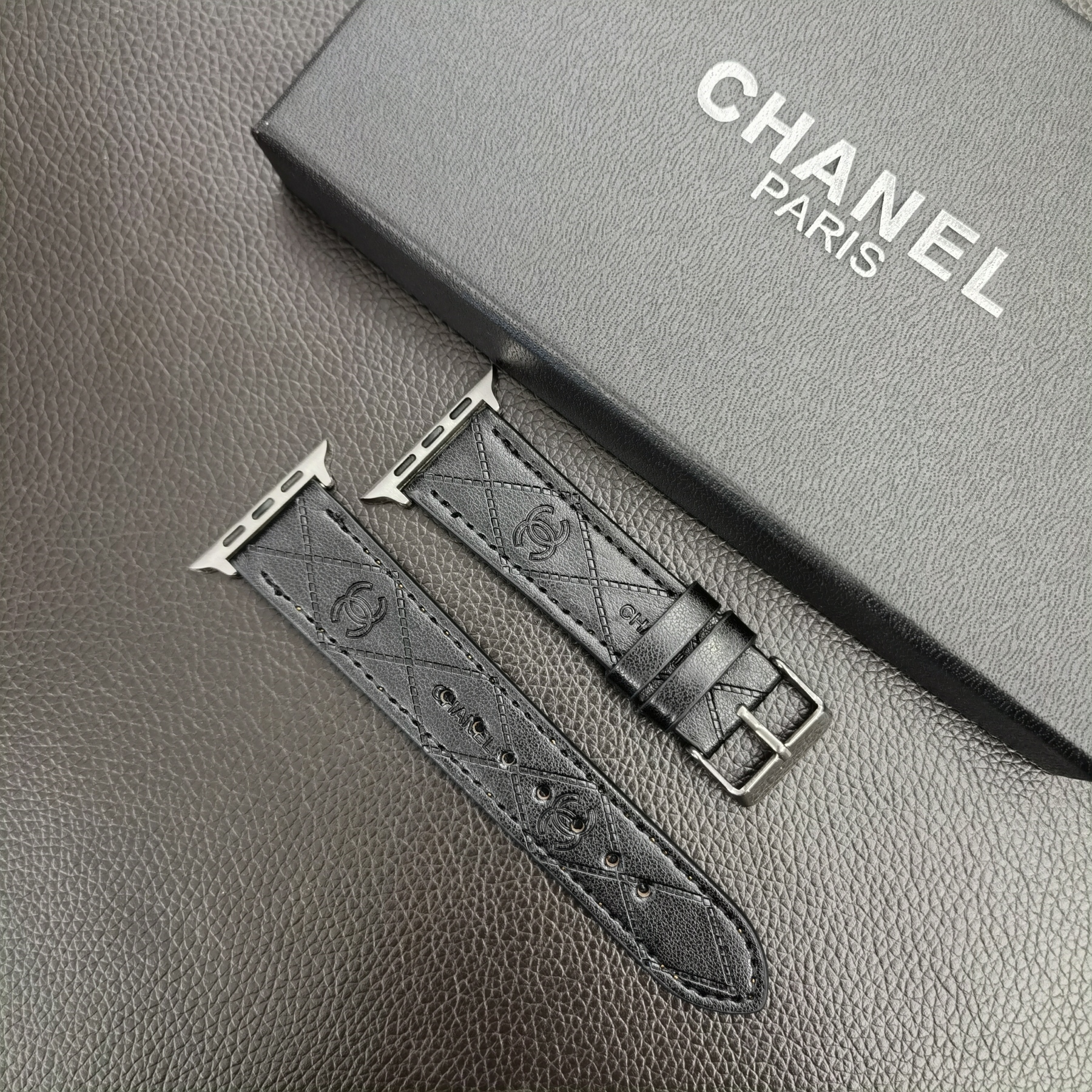 Leather CC Apple Watch Band Black-MLG24422-GTOCASE