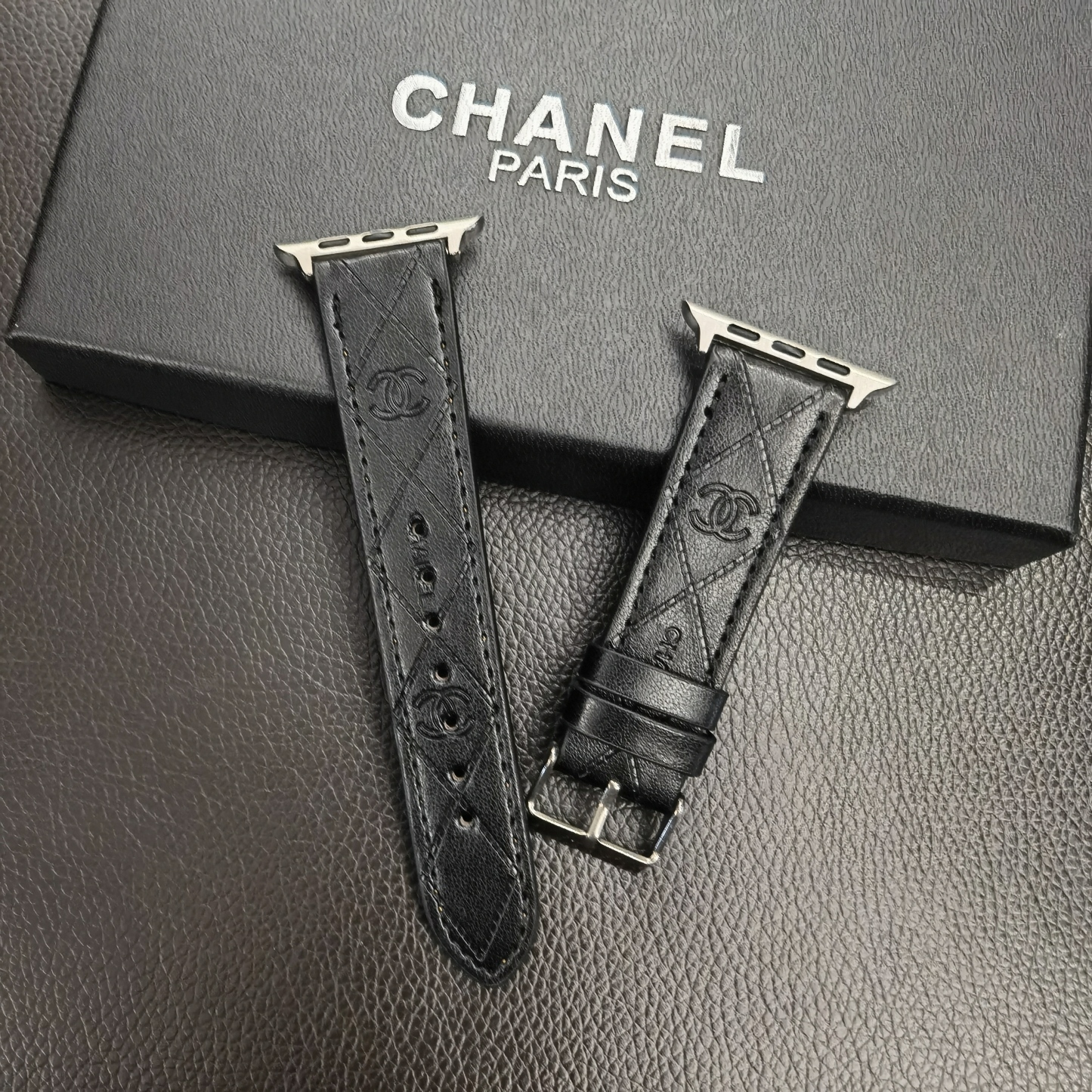 Leather CC Apple Watch Band Black-MLG24422-GTOCASE