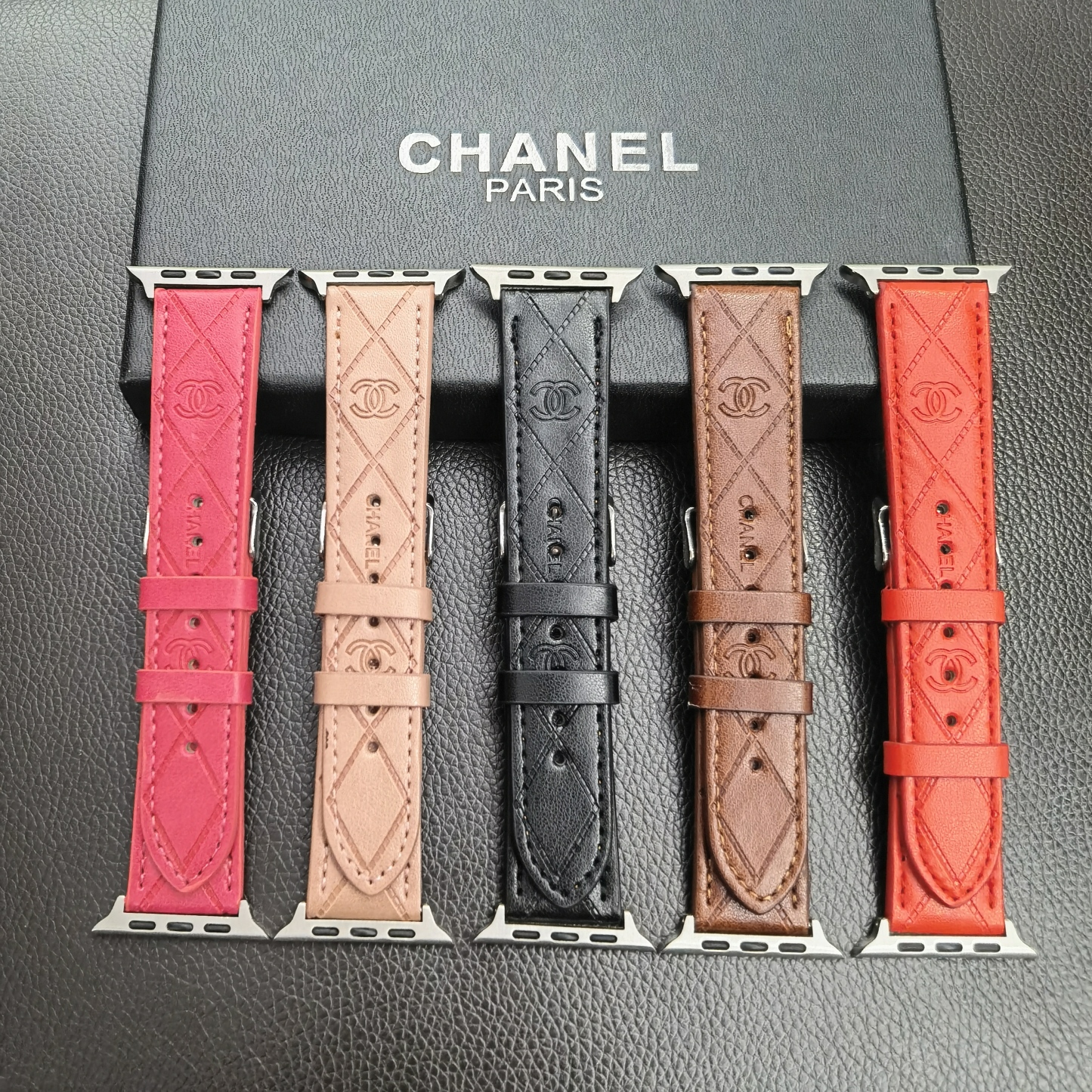 Leather CC Apple Watch Band Black-MLG24422-GTOCASE