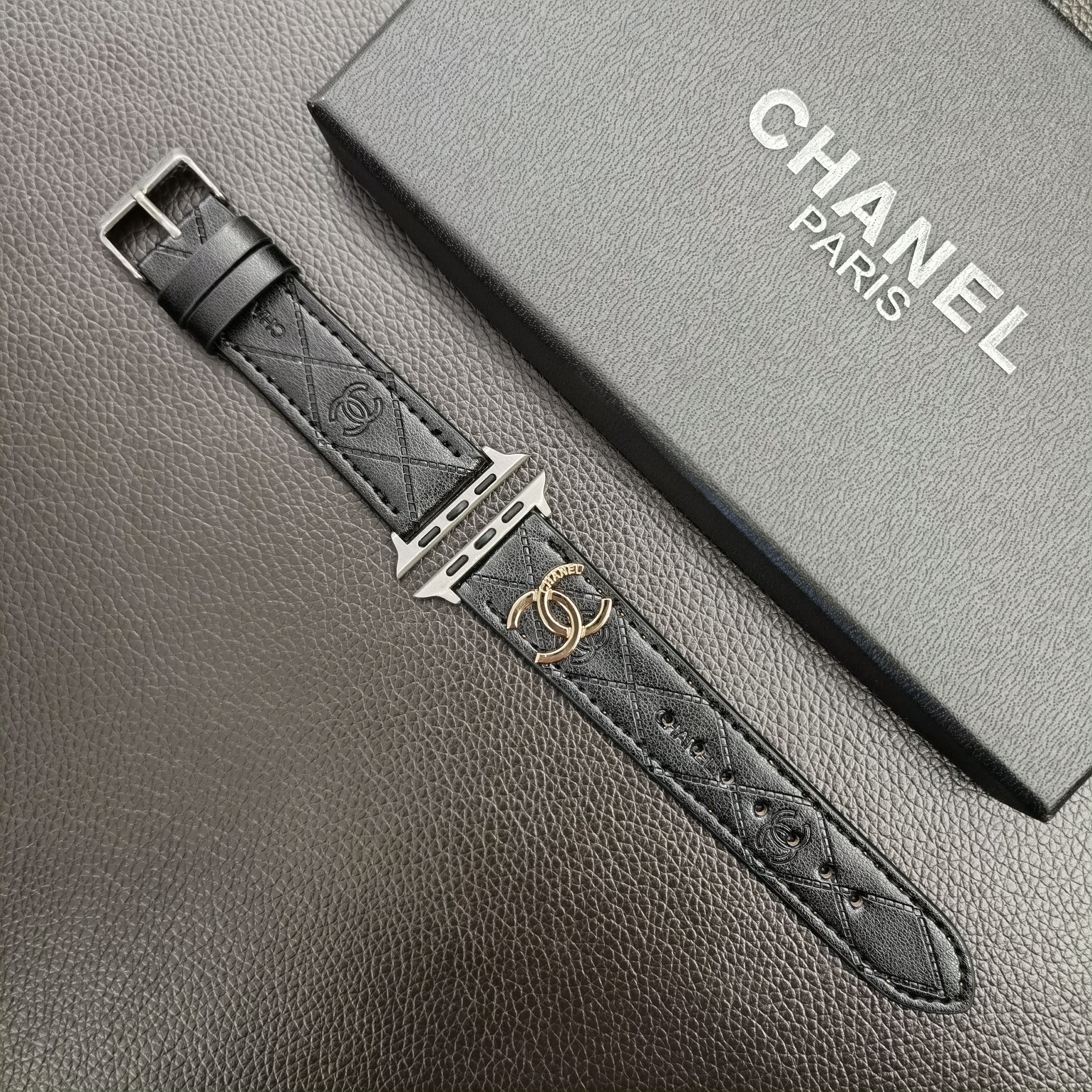 Luxury CC  Apple Watch Band Black-YHK2405059-GTOCASE