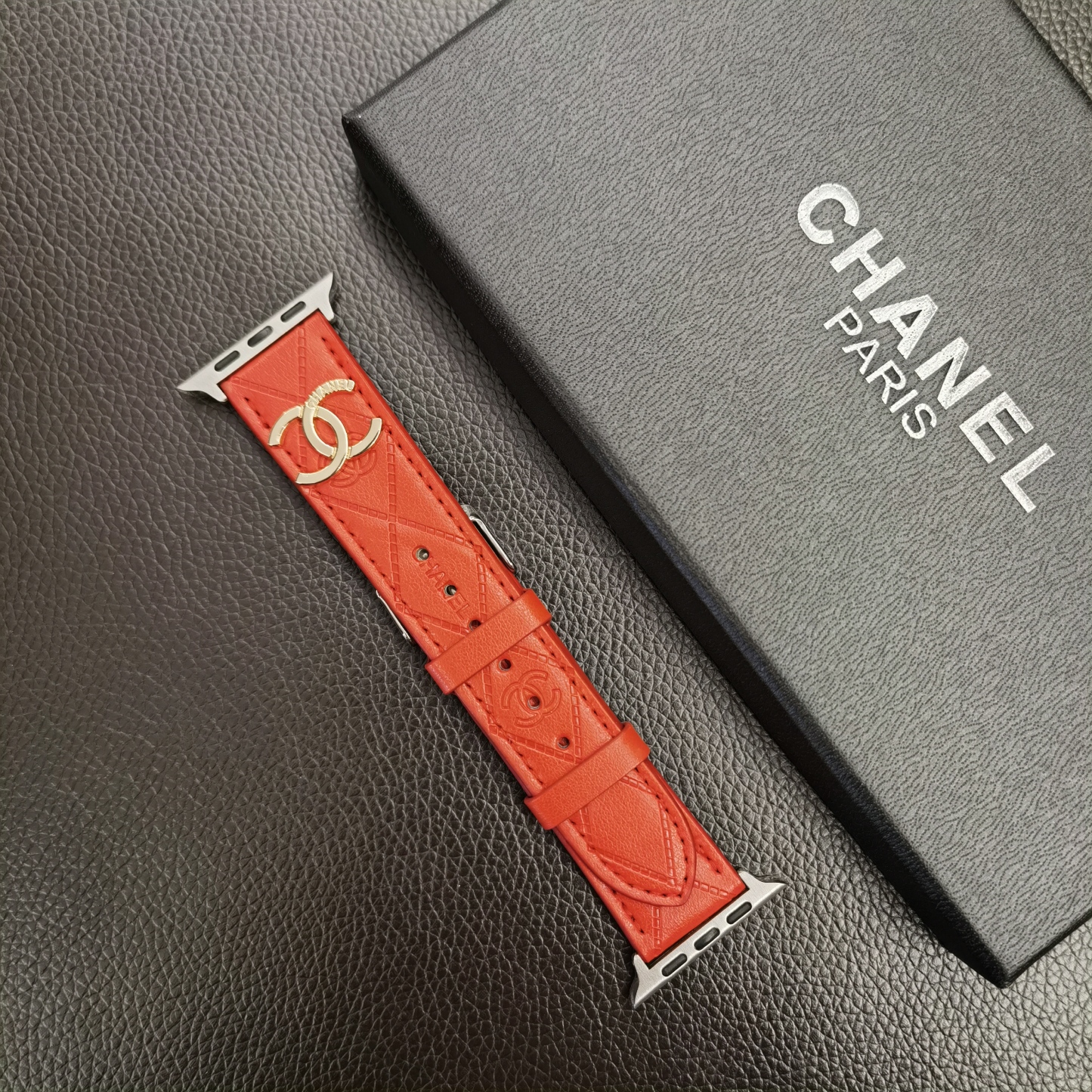 Luxury CC Apple Watch Band Red-YHK2405059-GTOCASE