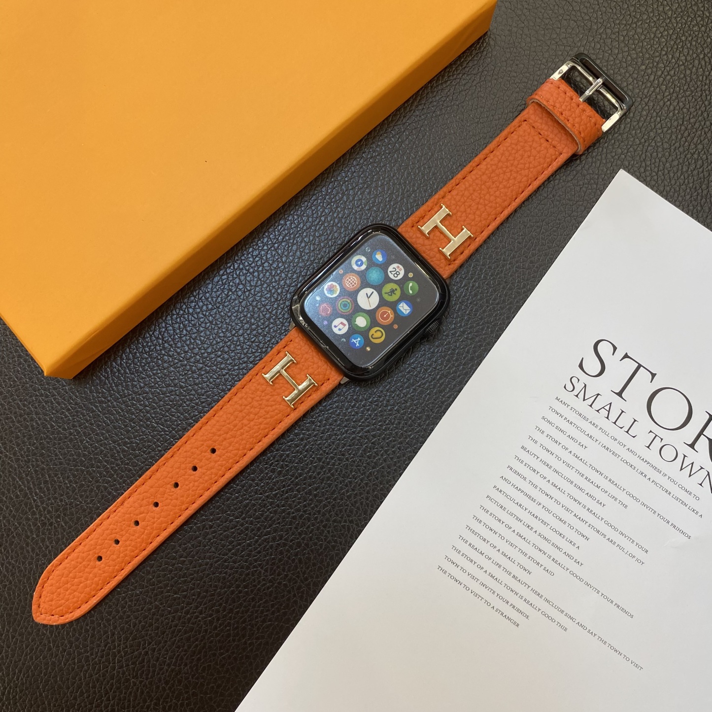Luxury H Apple Watch Band Orange-ZP240509-GTOCASE