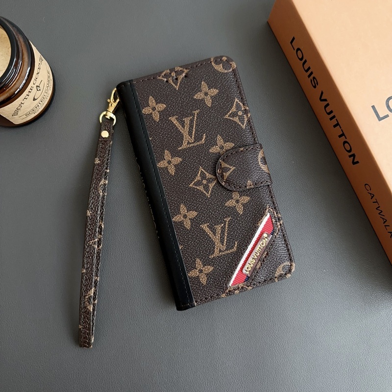 Monogram iPhone Case With Wallet  Leather Flip Case with Card Holders-PTK240513-GTOCASE
