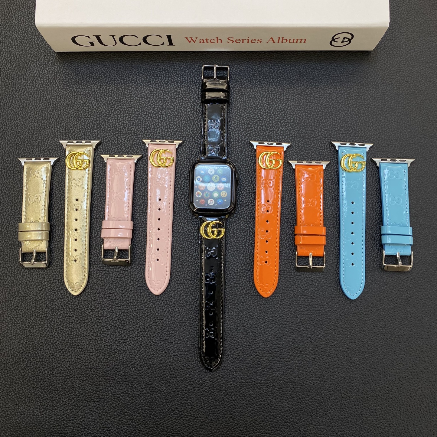Leather GG Apple Watch Band Pink-LGk240509-GTOCASE