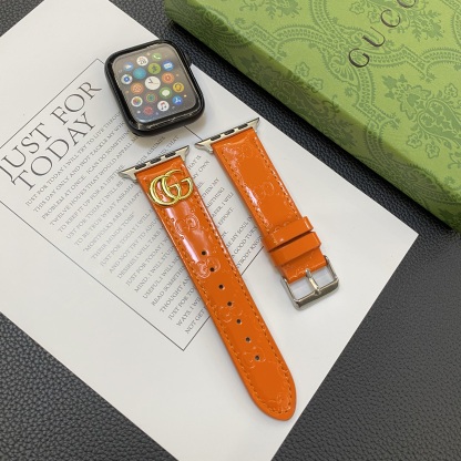 Leather GG Apple Watch Band Orange-LGk240509-GTOCASE