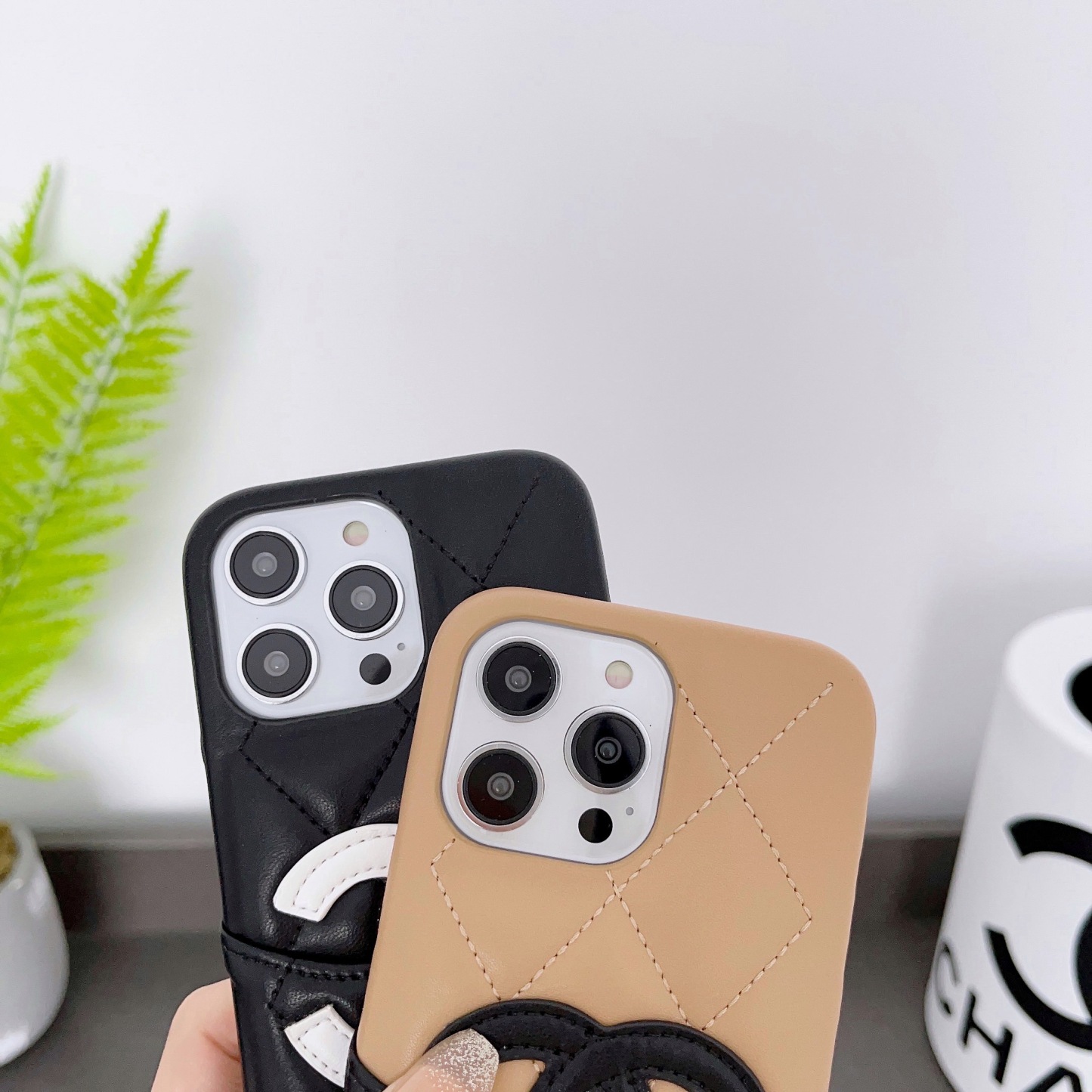 Classic CC iPhone Case With Card Holder Brown -CKP240401-GTOCASE