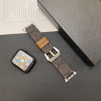 Leather C  Apple Watch Band Dark brown-YHK244221710-GTOCASE