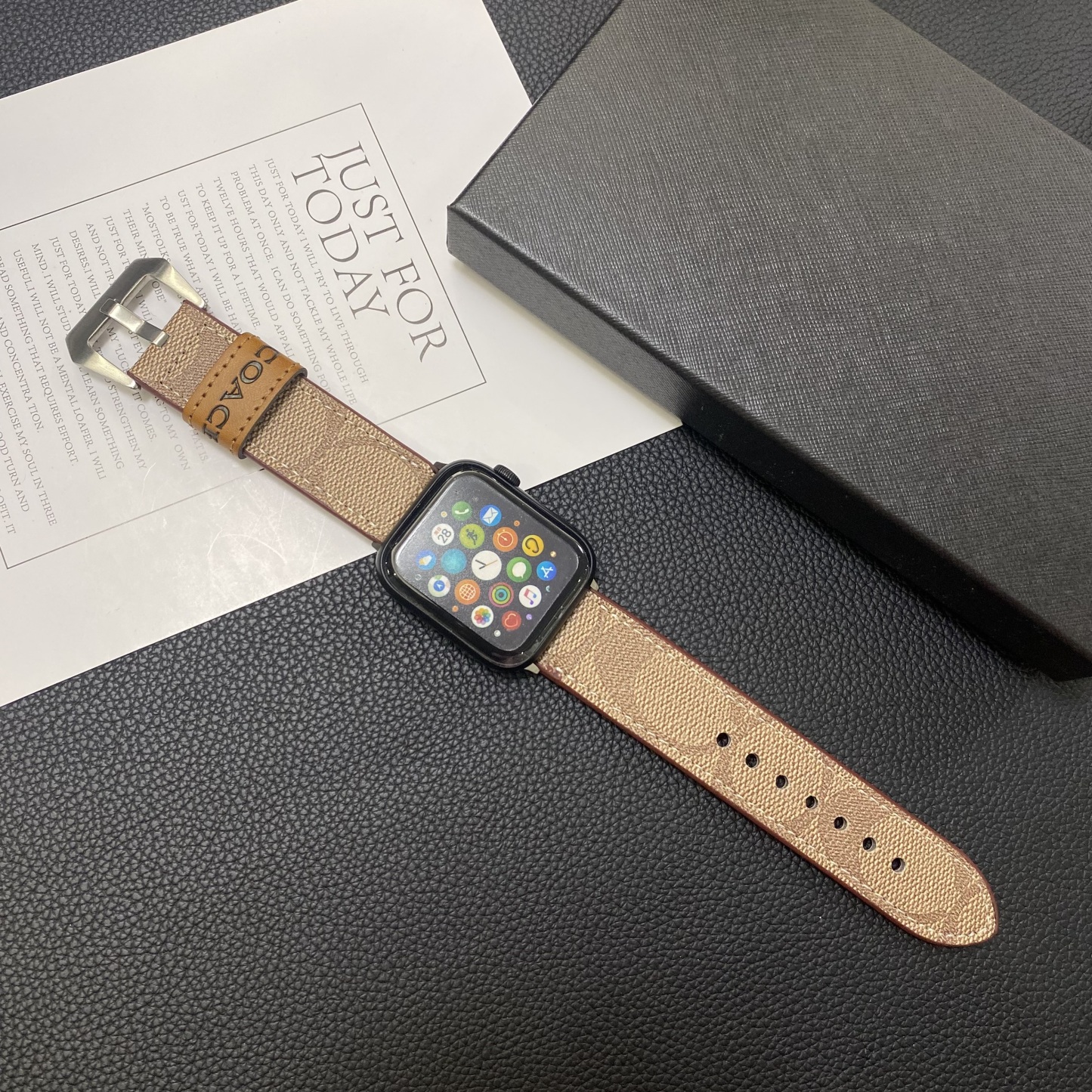 Leather C Apple Watch Band Light Brown-YHK244221710-GTOCASE