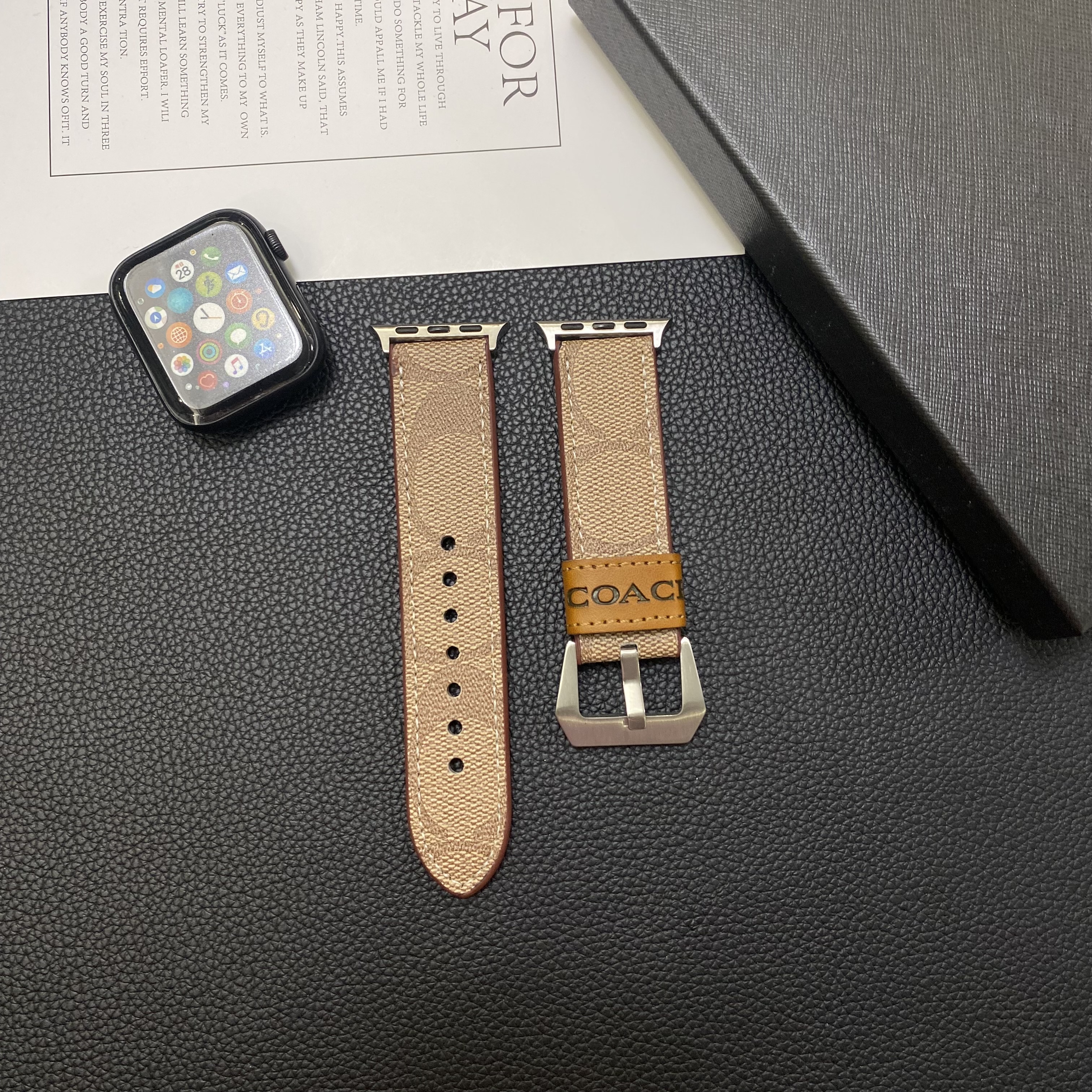 Leather C  Apple Watch Band Light Brown-YHK244221710-GTOCASE