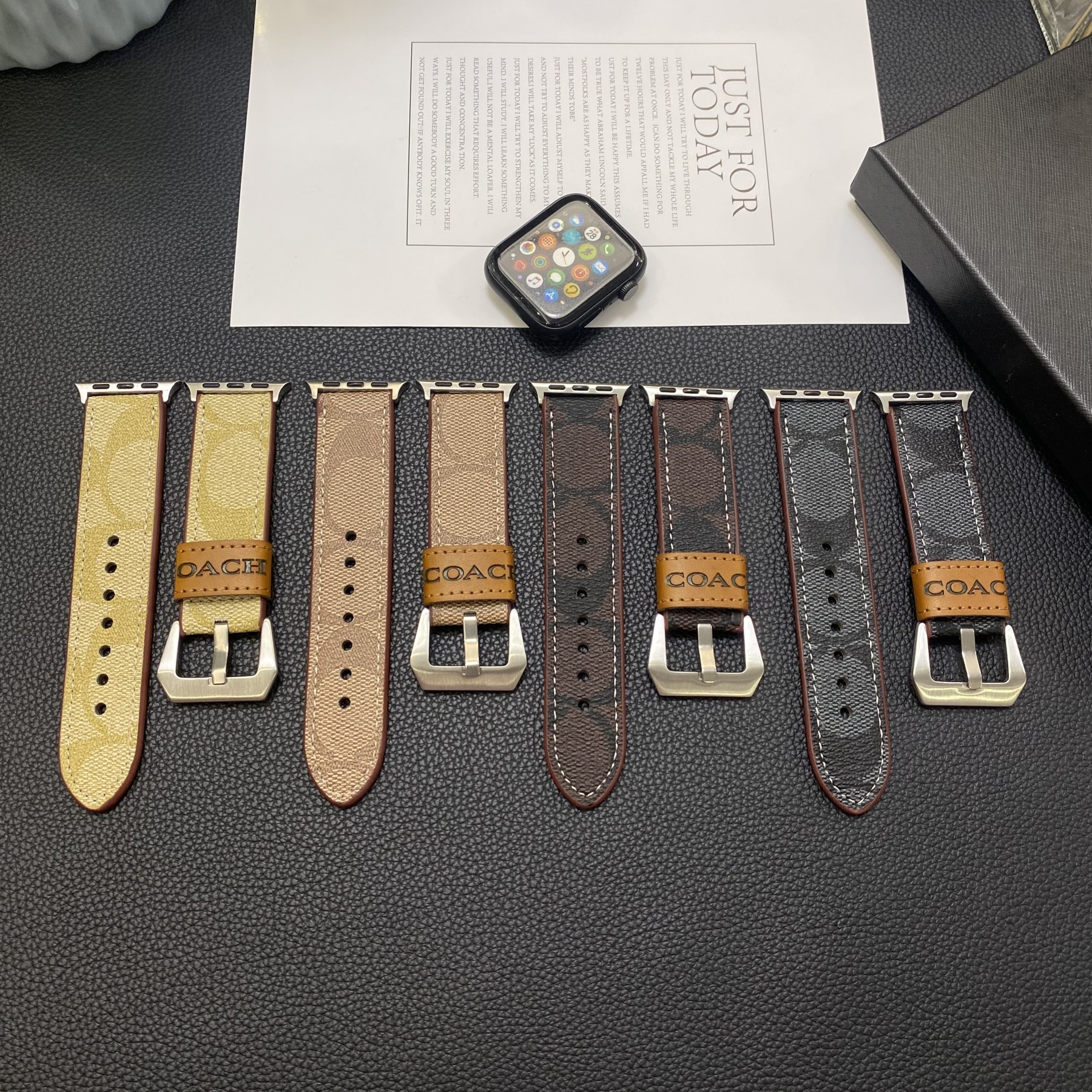 Leather C Apple Watch Band Dark brown-YHK244221710-GTOCASE