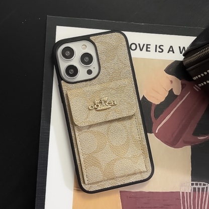 CH  iPhone Case With Card Holder Wallet Coffe  -SZK240425-GTOCASE