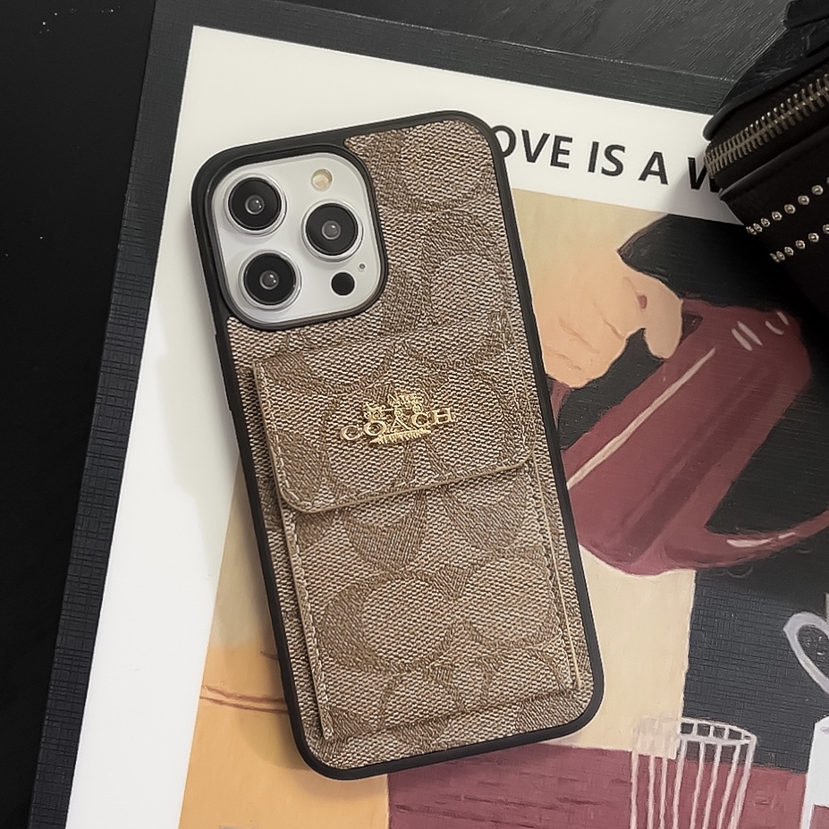 CH  iPhone Case With Card Holder Wallet Light Brown  -SZK240425-GTOCASE