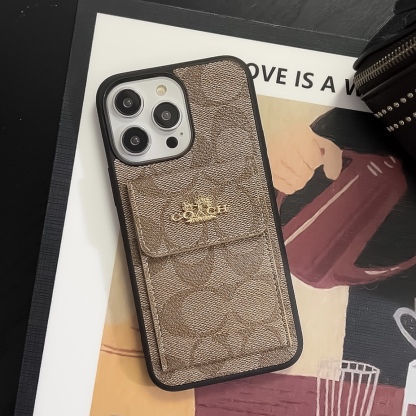 CH  iPhone Case With Card Holder Wallet Light Brown  -SZK240425-GTOCASE