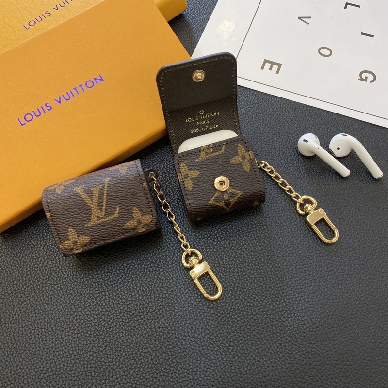 Leather Monogram AirPods Cases Big Printing-PEJ250515-GTOCASE