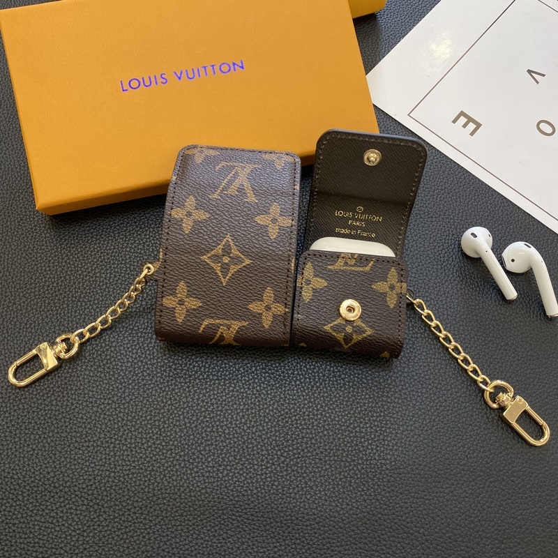 Leather Monogram AirPods Cases Big Printing-PEJ250515-GTOCASE