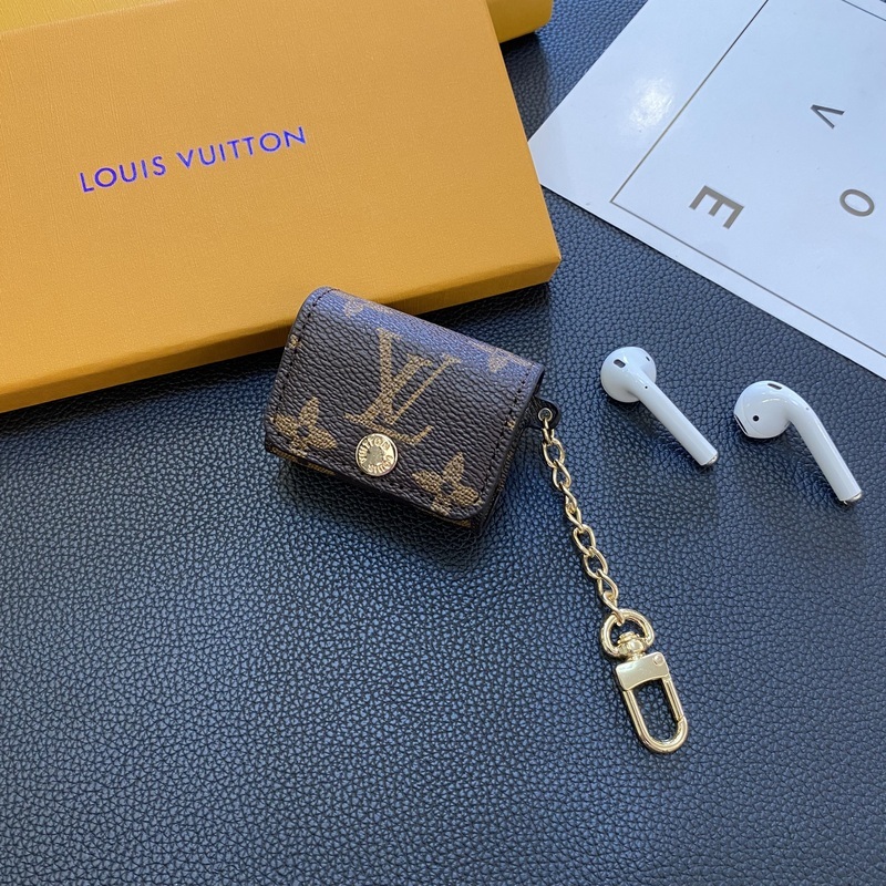 Leather Monogram AirPods Cases Big Printing-PEJ250515-GTOCASE