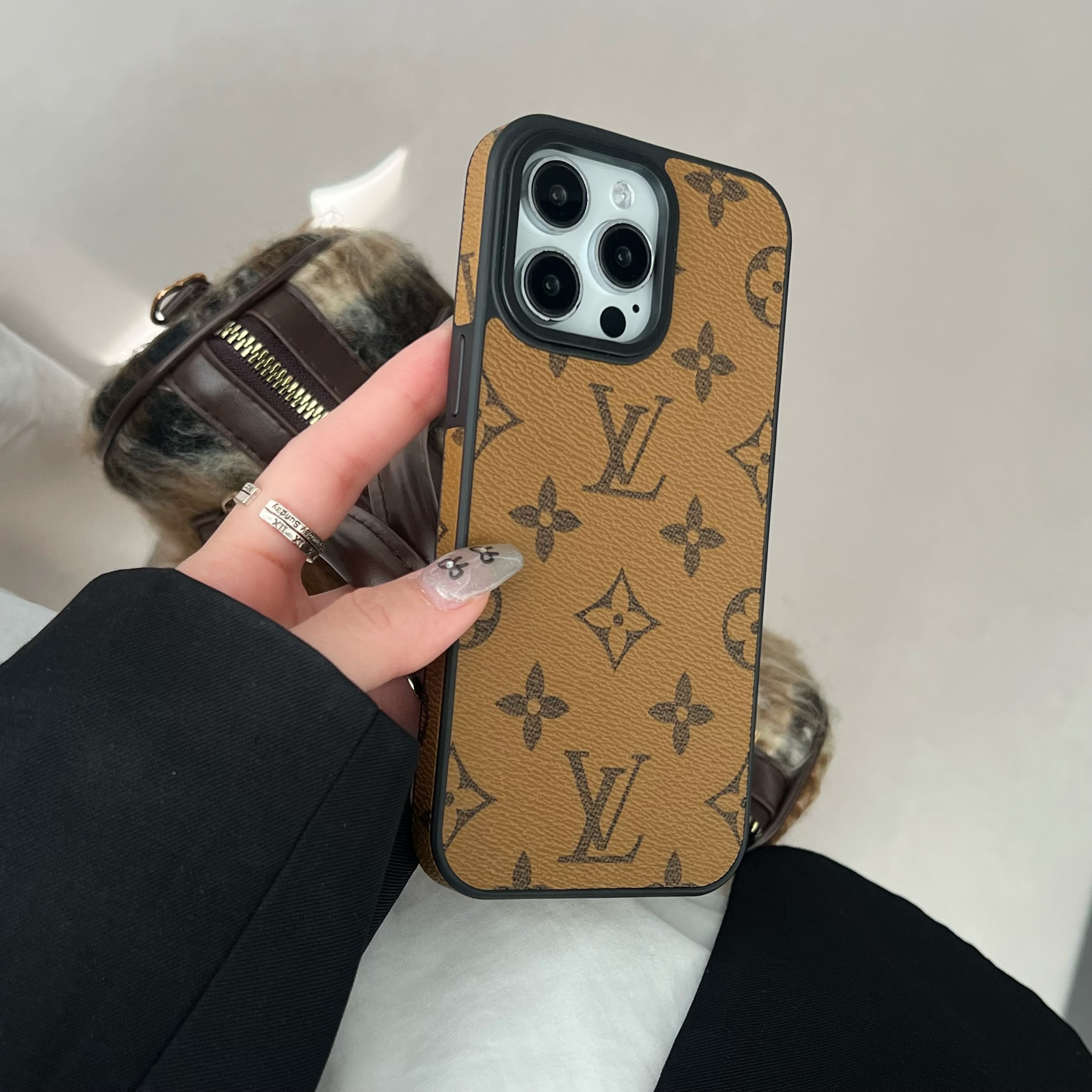 Leather Monogram iPhone Cases Big Printing-DDKK251722