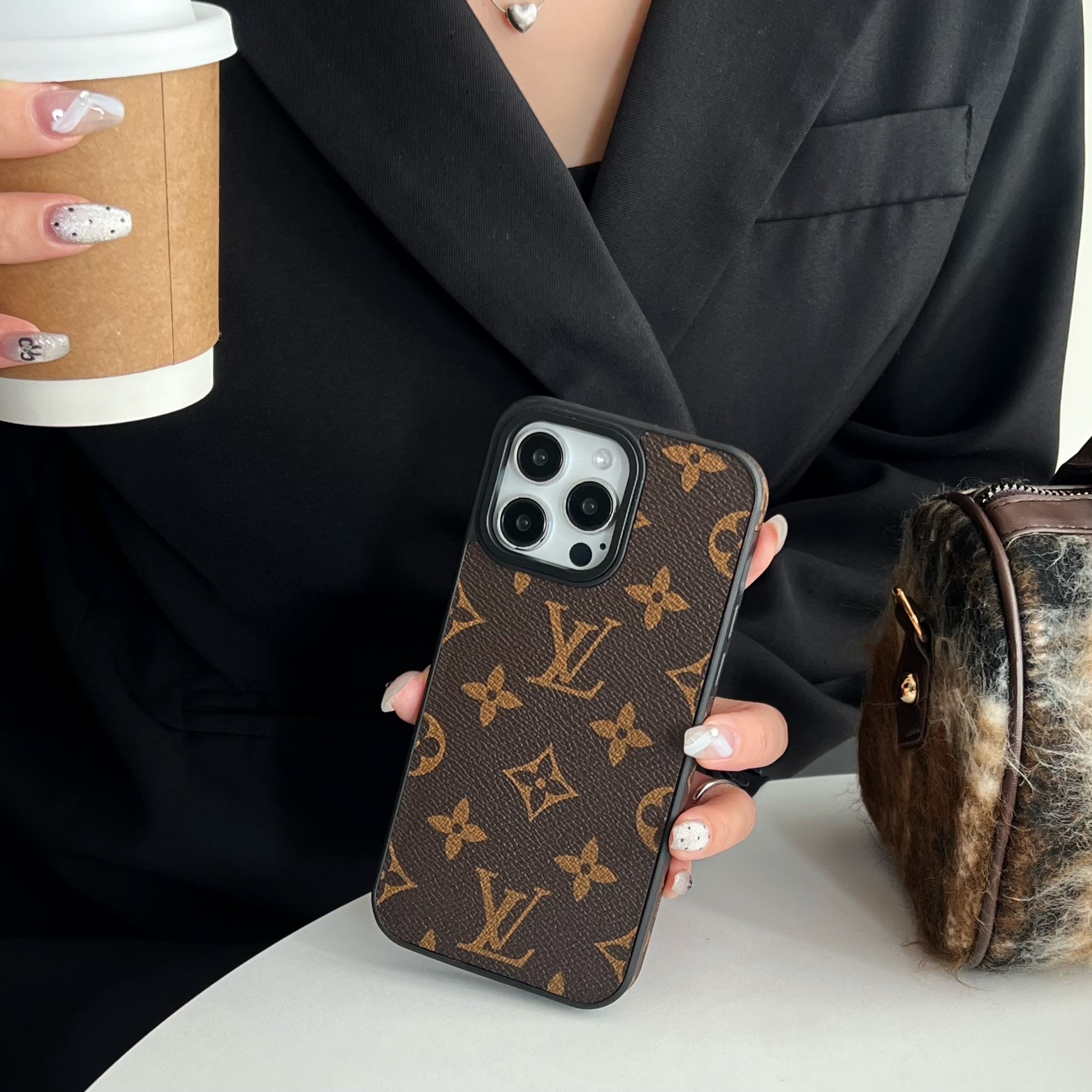 Leather Monogram iPhone Cases Big Printing-DDKK251722