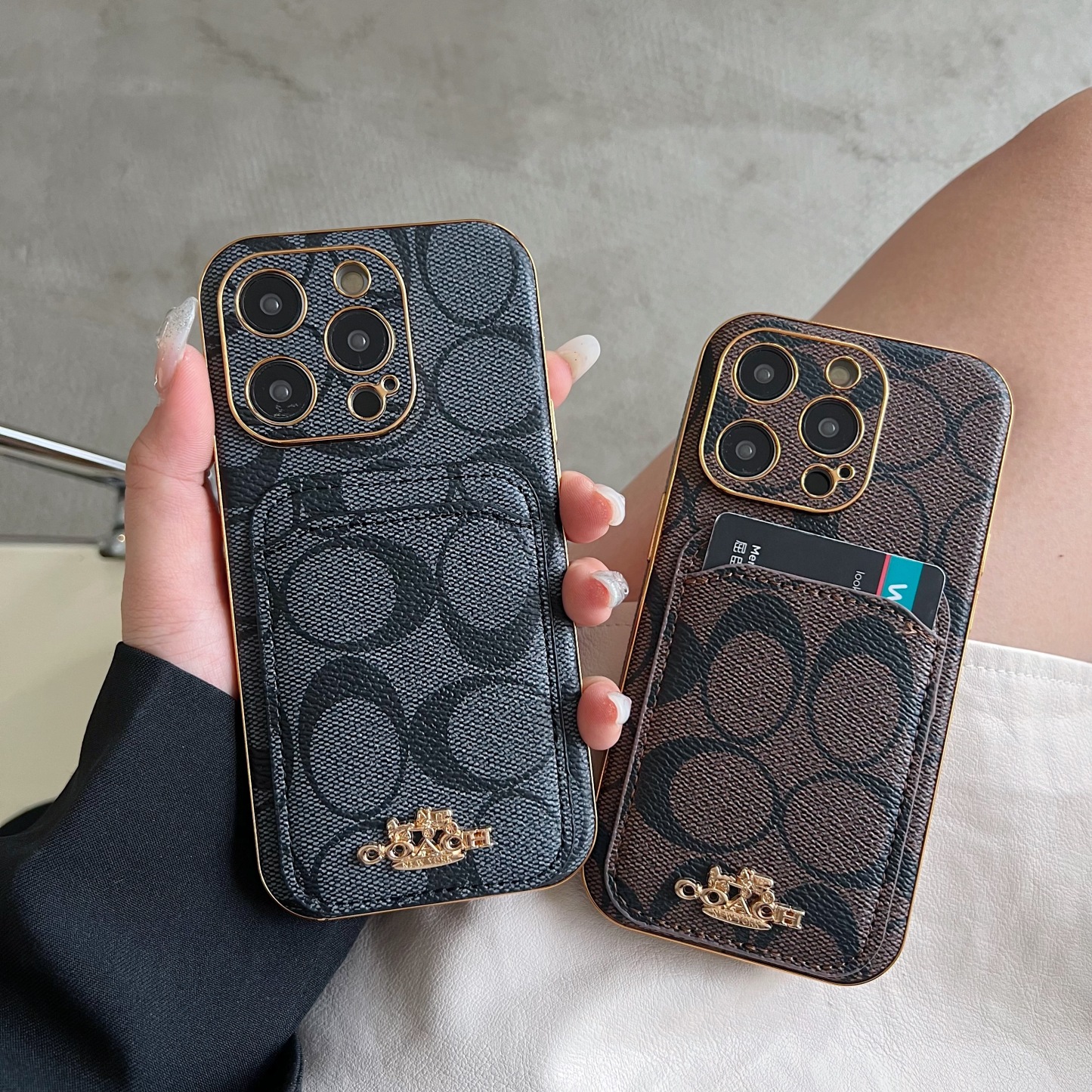 CH  iPhone Case With Card Holder Black  -KB241651-GTOCASE