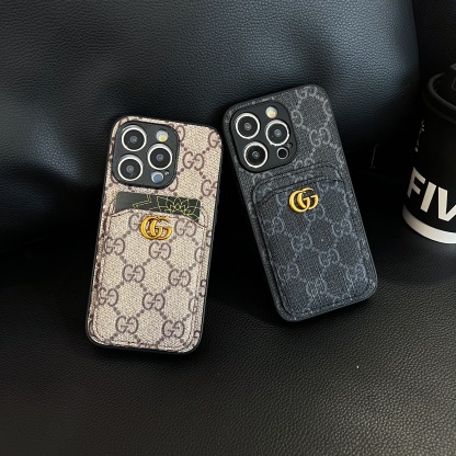 Classic GG iPhone Case With Card Holder Gray -KBK240425-GTOCASE