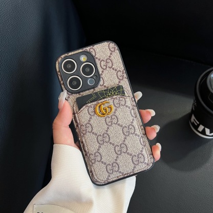 Classic GG iPhone Case With Card Holder Gray -KBK240425-GTOCASE