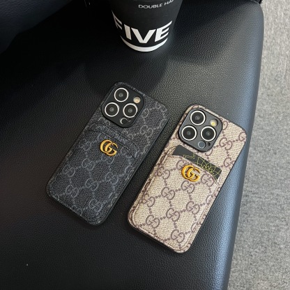 Classic GG iPhone Case With Card Holder Gray -KBK240425-GTOCASE