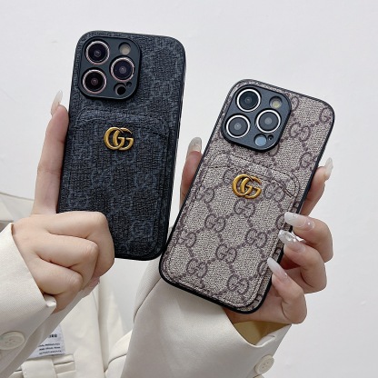 Classic GG iPhone Case With Card Holder Black -KBK240425-GTOCASE