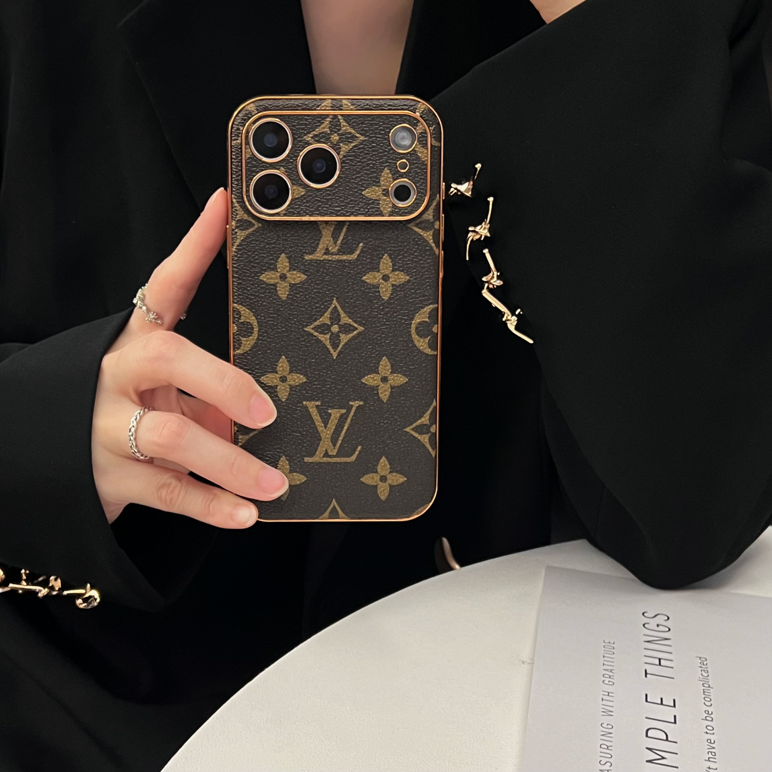 Luxury Monogram iPhone Case Big Printing For iPhone 17 Series-XGK251614
