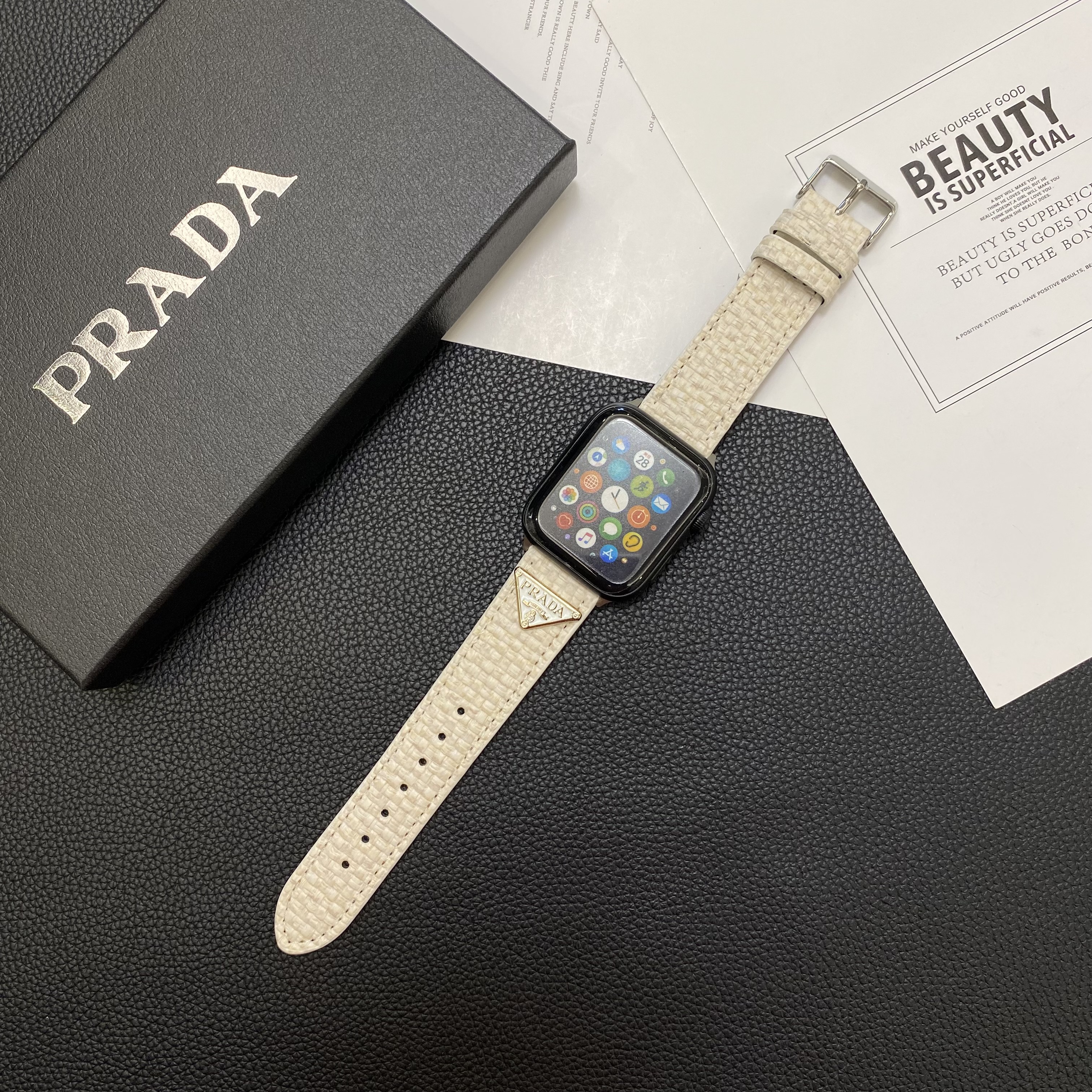 Knit PR Apple Watch Band White-BZK240509-GTOCASE