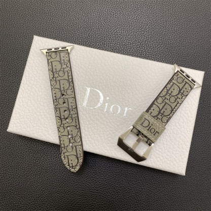Leather CD Apple Watch Band Gray-YHK240509-GTOCASE