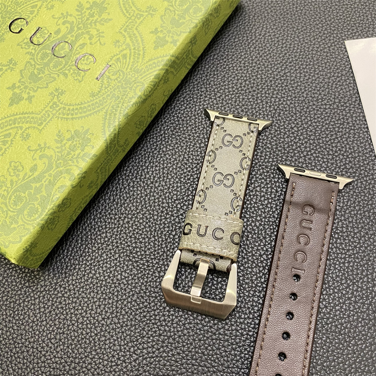 GG Apple Watch Band Leather Gray-SW24422-GTOCASE