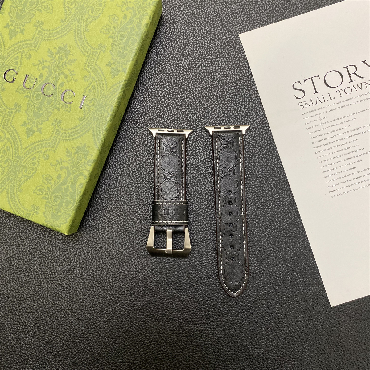 GG Apple Watch Band Leather Black-SW24422-GTOCASE