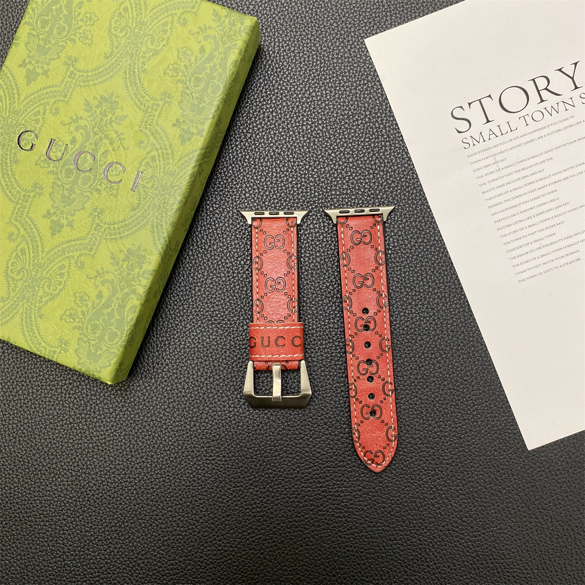 GG Apple Watch Band Leather Red-SW24422-GTOCASE