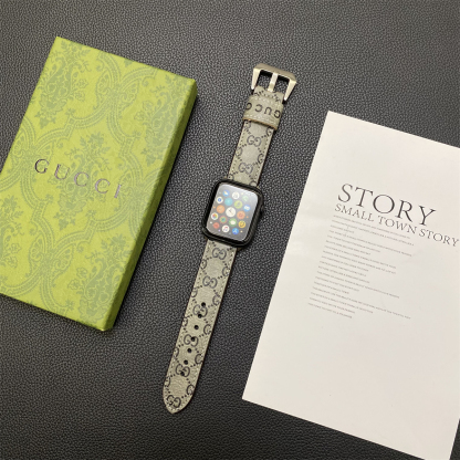 GG Apple Watch Band Leather Gray-SW24422-GTOCASE
