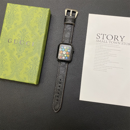 GG Apple Watch Band Leather Black-SW24422-GTOCASE