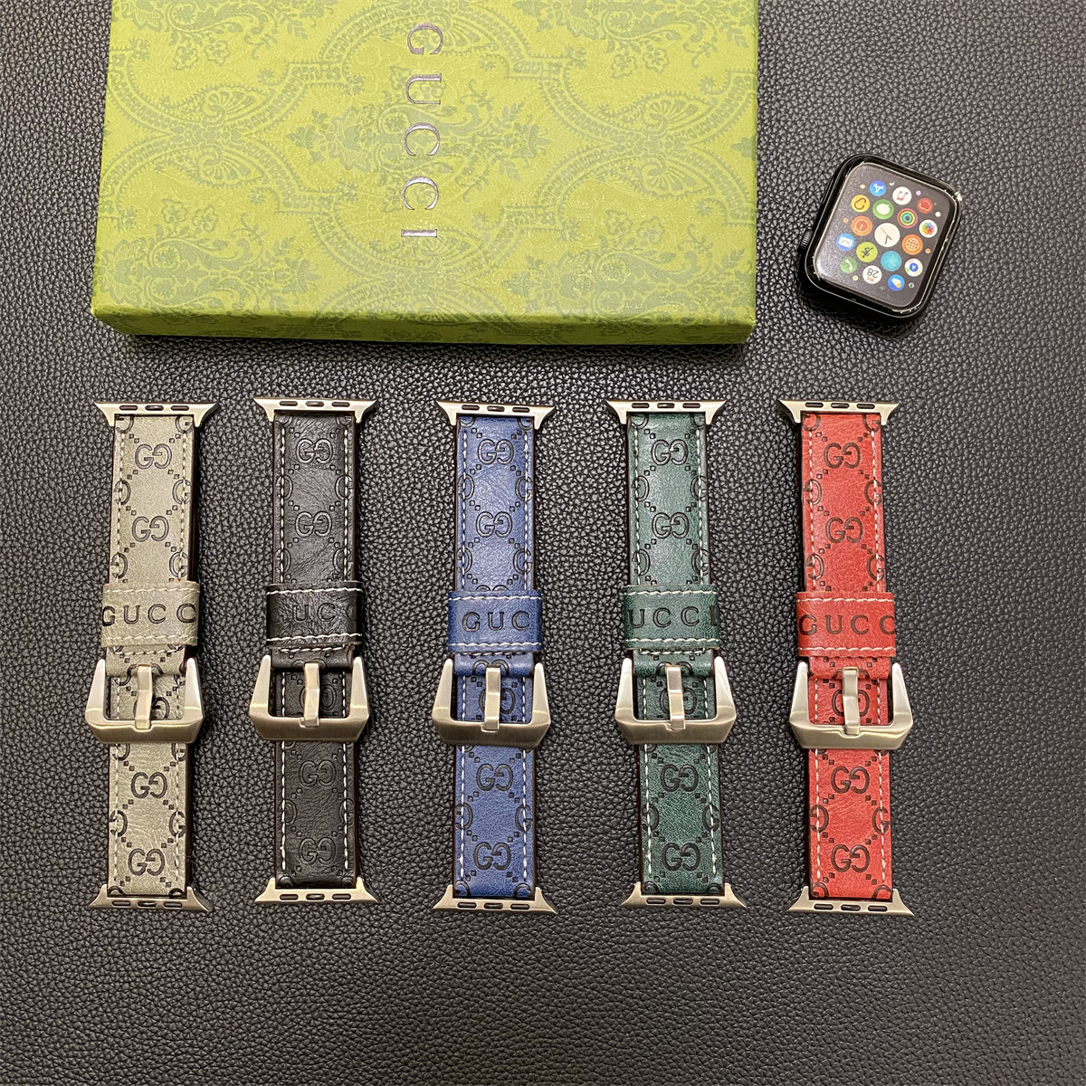 GG Apple Watch Band Leather Red-SW24422-GTOCASE