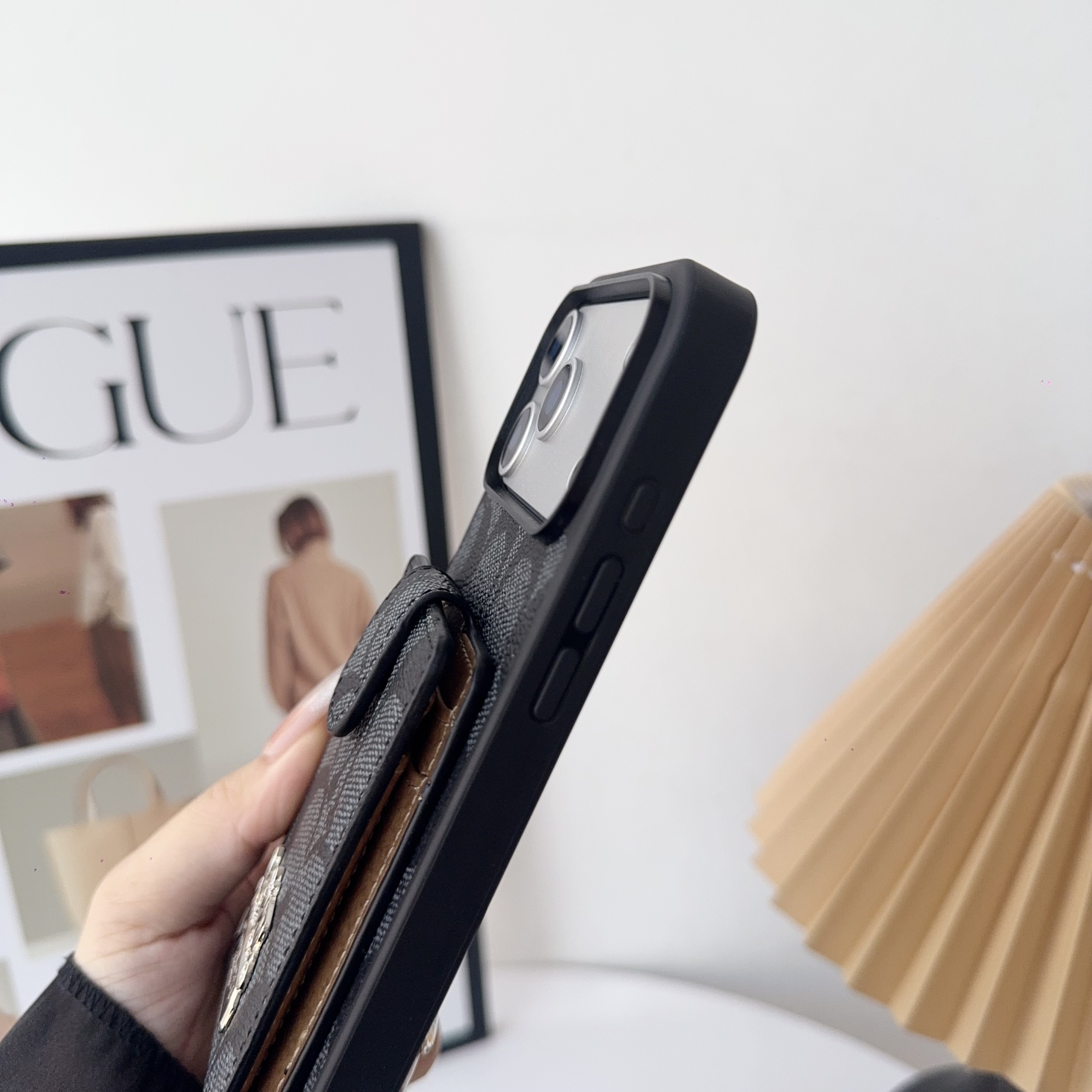 Leather CH iPhone Case With Wallet And Strap-LBK251420